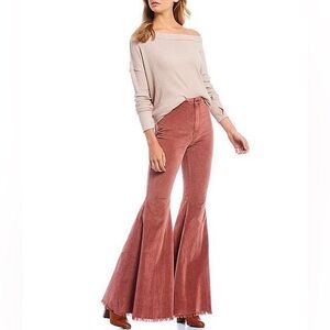 We The Free People Just Float On Corduroy Flare Jeans Pants 25 Bell Bottom 70s